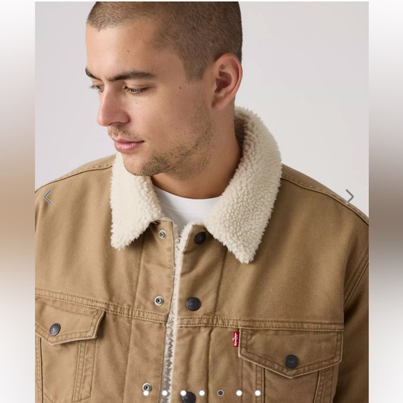 Levi's Men's Brown Sherpa-Lined Trucker Jacket - Picture 3 of 9